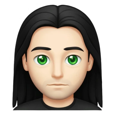 Rob Pilatus with green eyes, long black hair sticker