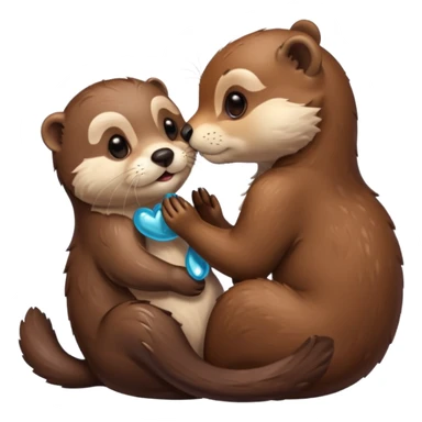 Otter und bambi küssen  sticker