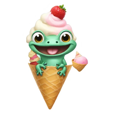 Salamander having ice cream sticker