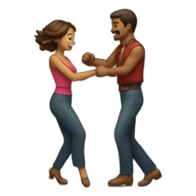 Hombre y mujer bailando sticker