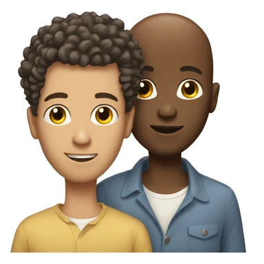  gay men black guys couple One bald One with curly hair.  sticker