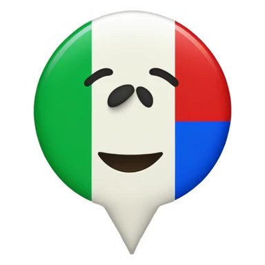 Bandera verde y azul con una rueda roja en medio sticker