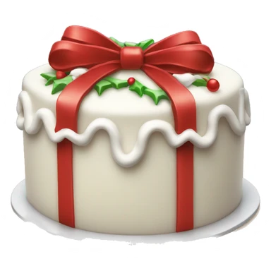 Christmas cake with a bow sticker