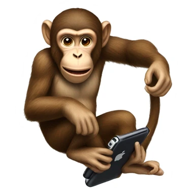 realistic monkey riding a iphone sticker