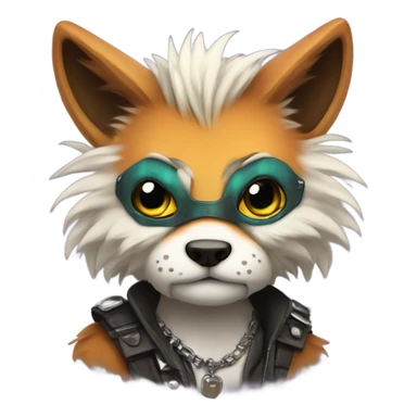 Colorful cute edgy badass anthropomorphic furry  sticker