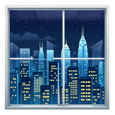 Window with night city view sticker