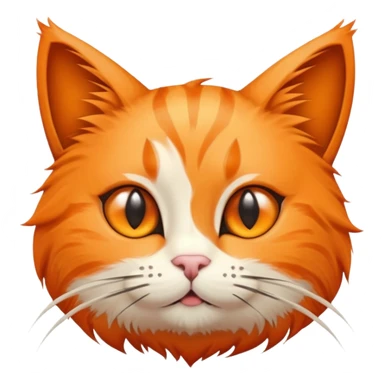 round planet with orange cat fur texture, cute pointy cat ears, and adorable cat face with whiskers sticker