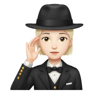 androgynous person tipping hat sticker