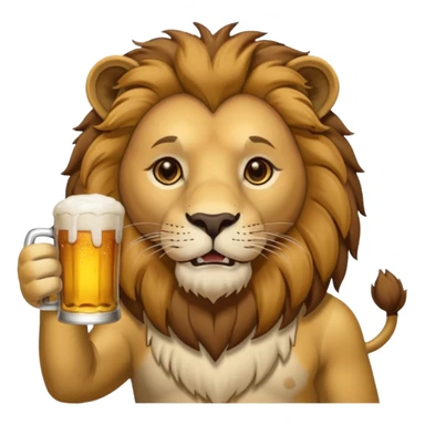 Lion with beer sticker