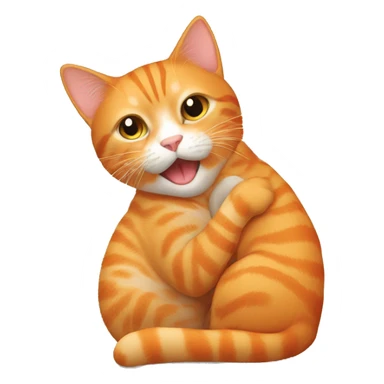 Orange cat being pet by owner sticker