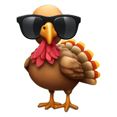 A thanksgiving turkey wearing sunglasses sticker