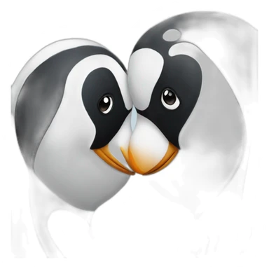 penguin kissing panda sticker