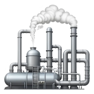 geothermal power plant emoji with pipes and steam sticker