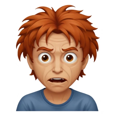 Mad person redish face sticker