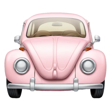 light pink vintage beetle car sticker
