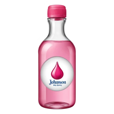 realistic Johnson and Johnson style bottle pink cap pink logo clear bottle with berry party logo with diddy oil and a berry on top bottle sticker