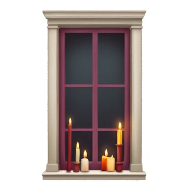 Books and candles entering for a window burgundy sticker