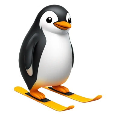 Cute simple penguin skiing  sticker