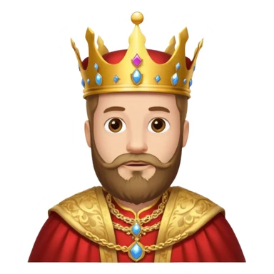 Bearded King, King with golden beard and ornate crown. sticker