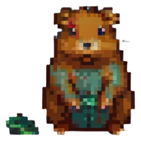capybara sitting minimal details pixel art style sticker