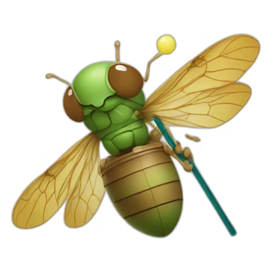 cicada playing kendama sticker