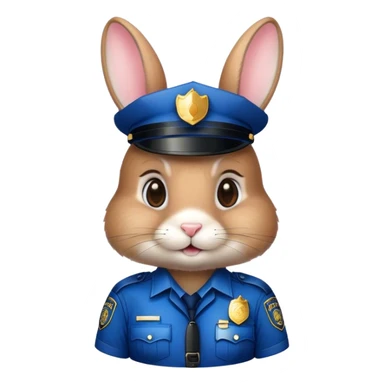 Police officer bunny sticker