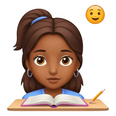 girl learning for school sticker