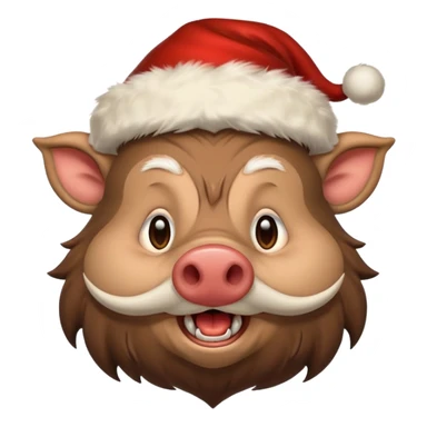 Santa Claus as a wild boar sticker