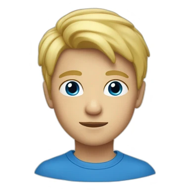 Garçon blond au yeux bleu qui porte d sticker