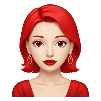 kırmızı küpeli kadın sticker