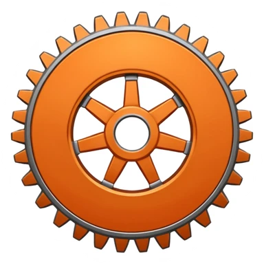 Orange gear stretched out in width sticker