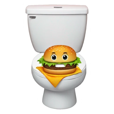 Hamburger on the toilet  sticker