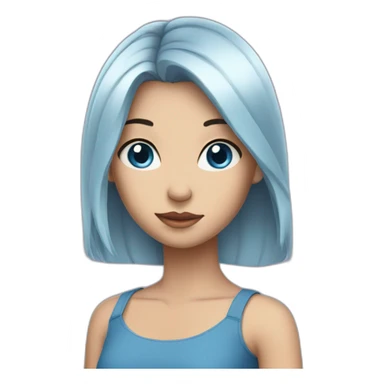 Girl with black hair and blue eyes and her hair is tied sticker