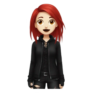 Goth girl with red hair sticker