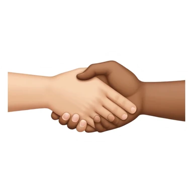 handshake emoji with one caucasian hand and one indian hand sticker