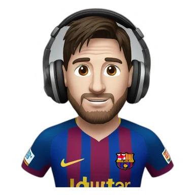 lionel messi wearing headphone sticker