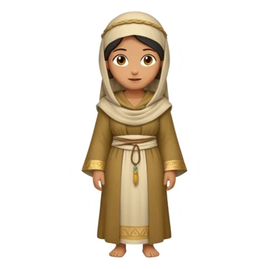 fullbody Jerusalem woman wearing ancient robes and head covering, emoji style sticker