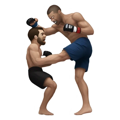mma fighter kicks man white skin sticker