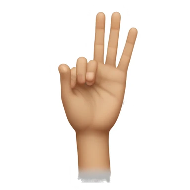 close the fingers and open the little finger to the ring finger sticker