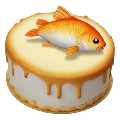 Une poisson sur un gâteau sticker
