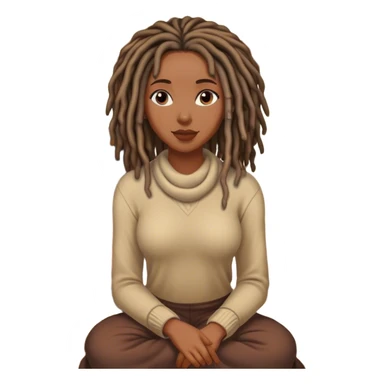 Black woman with locs near fireplace sticker