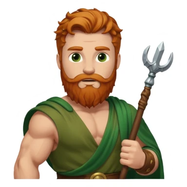 Hercules, Hero God from Rome Mythology with long ginger hair and beard, green and brown outfit sticker