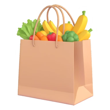 a shopping bag full of food sticker