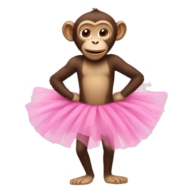 Monkey in pink tutu sticker