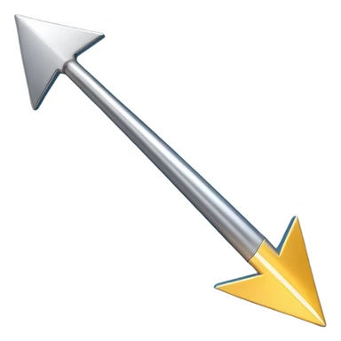 "iOS-style 3D emoji: a bold upward arrow emerging from a glowing base, with metallic edges and bright highlight." sticker