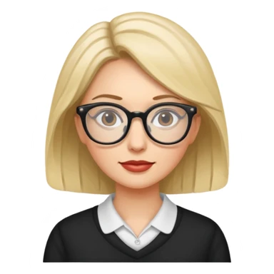  mujer con lentes blanquita  sticker