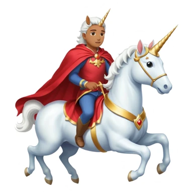 Man wearing a cape and riding a unicorn  sticker