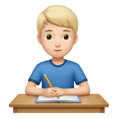 a boy sitting on school class sticker