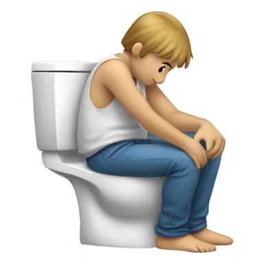 Sitting on a toliet in pain sticker