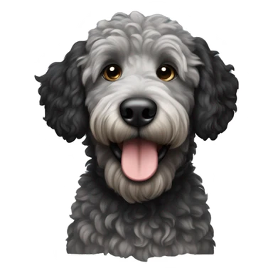 Black with gray golden doodle with black ears and brown muzzle  sticker